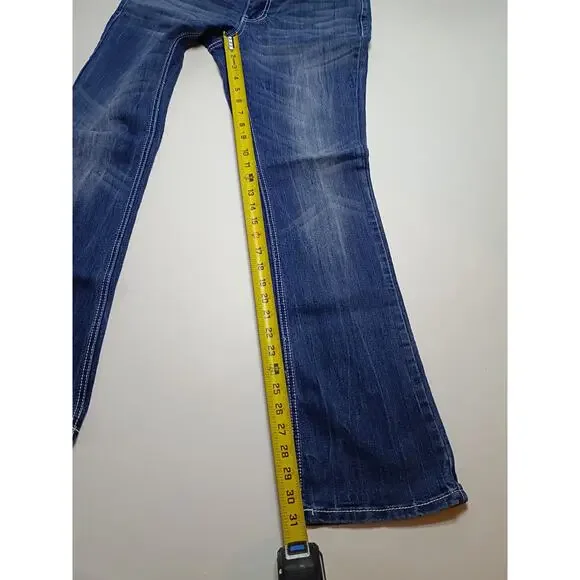 Revolt Women's Blue Denim Jeans - Size 6 - Rhinestone - Picture 4 of 7